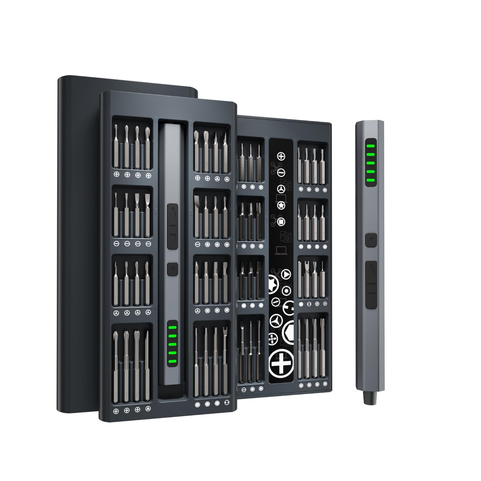 Electric Screwdriver Set 66 In 1 with Smart LED Display, 200RPM USB-C Rechargeable Magnetic Tools Kit for Repairing Glasses, Phones, Computers,