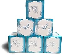 SPurePaper 3-Ply Facial Tissues, 6 Cube Boxes (360 Total Sheets) - Thick, Soft, Large 7.8x7.4" Unscented Tissues