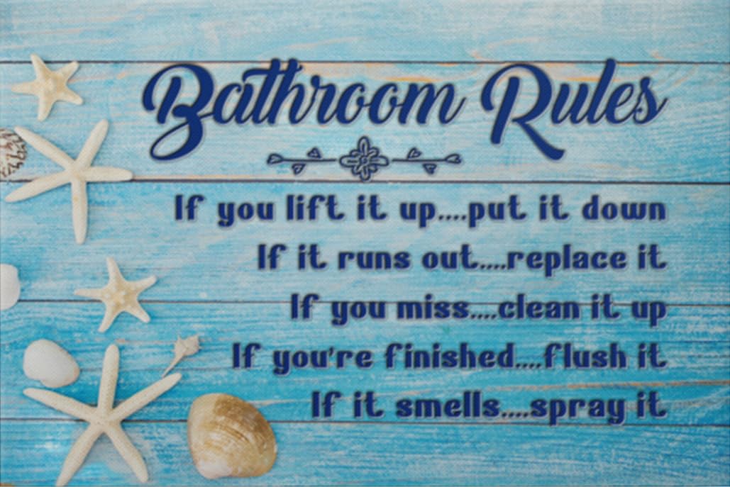 kisoyo Vintage Metal Tin Sign Bathroom Rules If You Lift It Up Put It Down Funny Country Wall Art for Home Bedroom Living Room Wall Decor 12x16 Inch