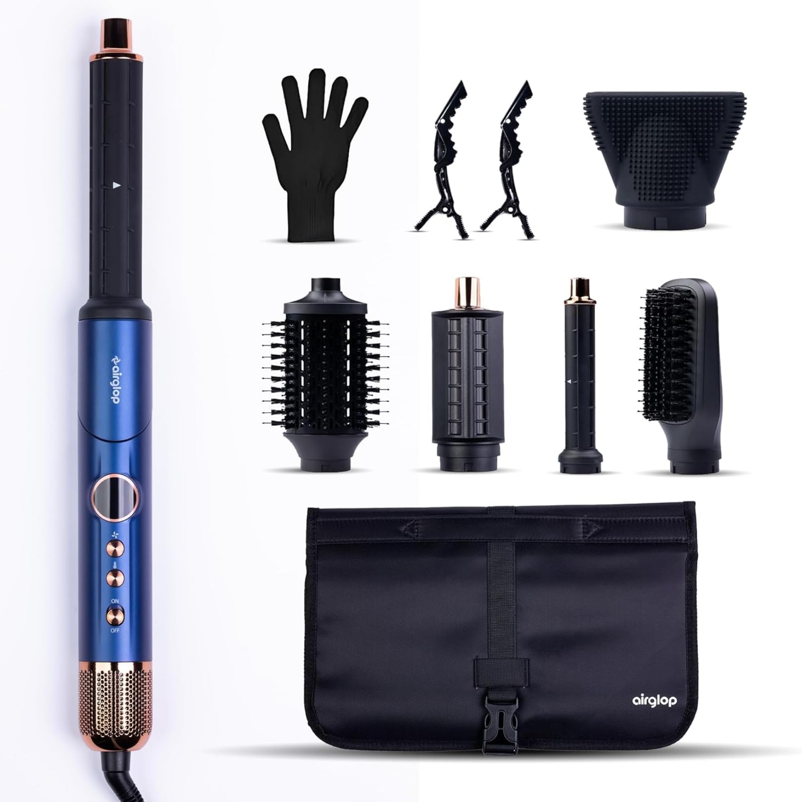 Hair Dryer Brush 6-in-1 Air Styler – Fast-Drying 110,000 RPM Ionic Blow Dryer with Straightener & Curler Attachments, Hair Styling Tools, Multi-Styler