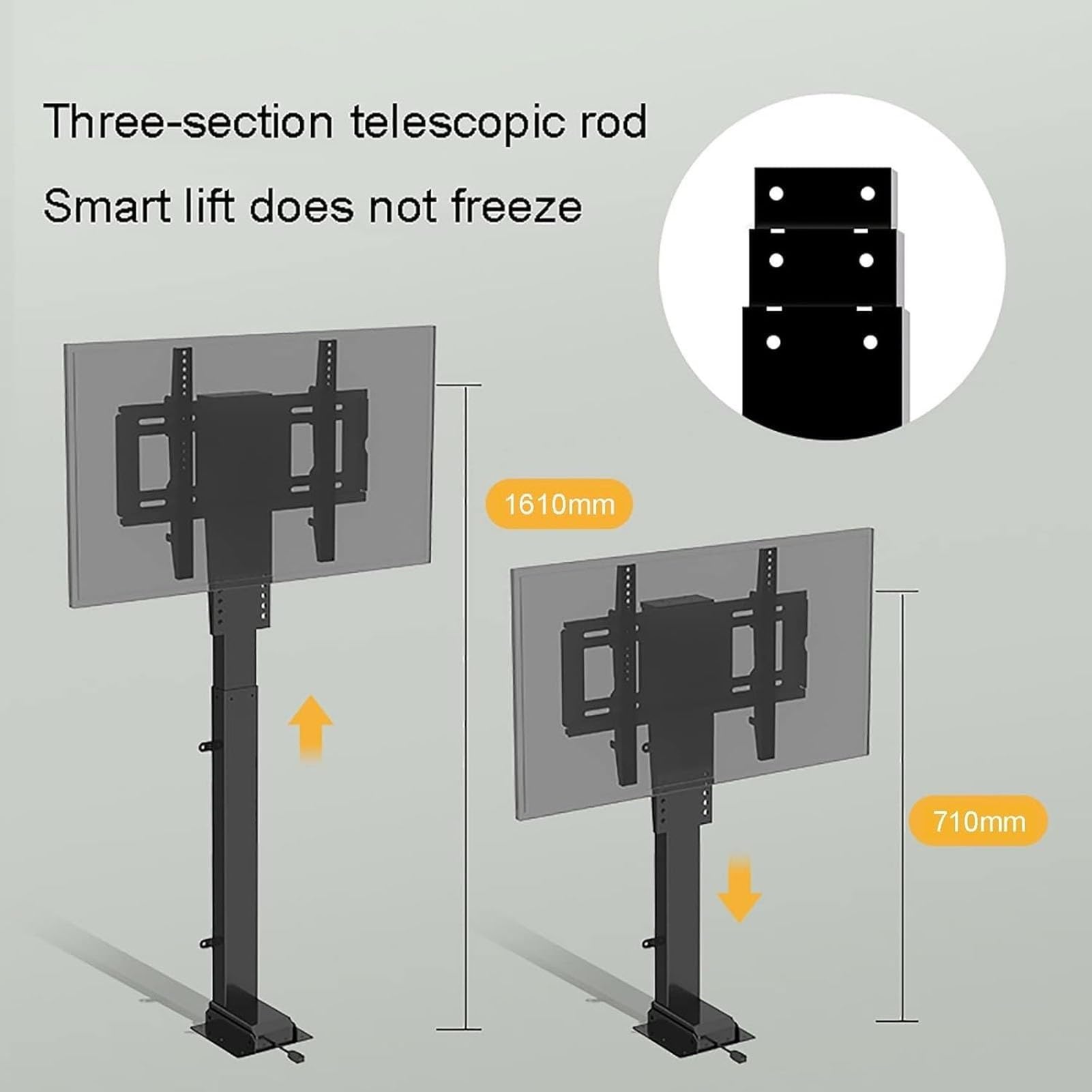 Soporte De TV Motorizado - Elevador Eléctrico Telescópico para TV con Elevación Automática, Se Puede Ocultar En Un Armario, Soporte Elevador Motorizado Ajustable para TV