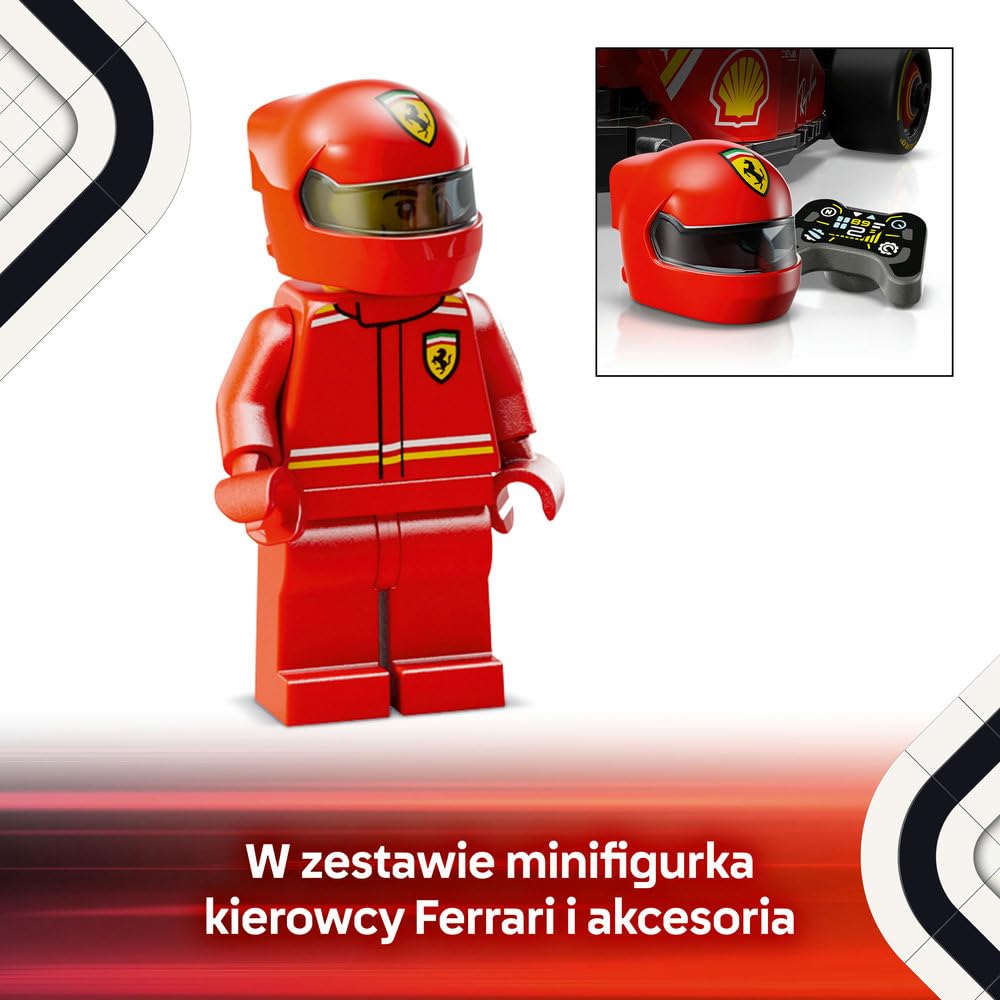 LEGO Speed Champions Bolid F1 Ferrari SF-24, Model Pojazdu, Zabawka dla Dziecka do Zbudowania, Zestaw Konstrukcyjny z Minifigurką Kierowcy, Pomysł na Prezent dla 10-latka, Chłopca i Dziewczynki 77242