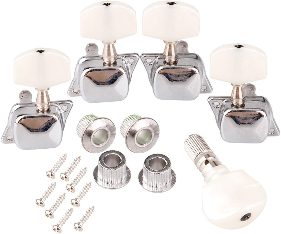 Semiclosed Head Tuner Tuning Peg Key Button + Bushing for Banjo Machine (Pack of 5)