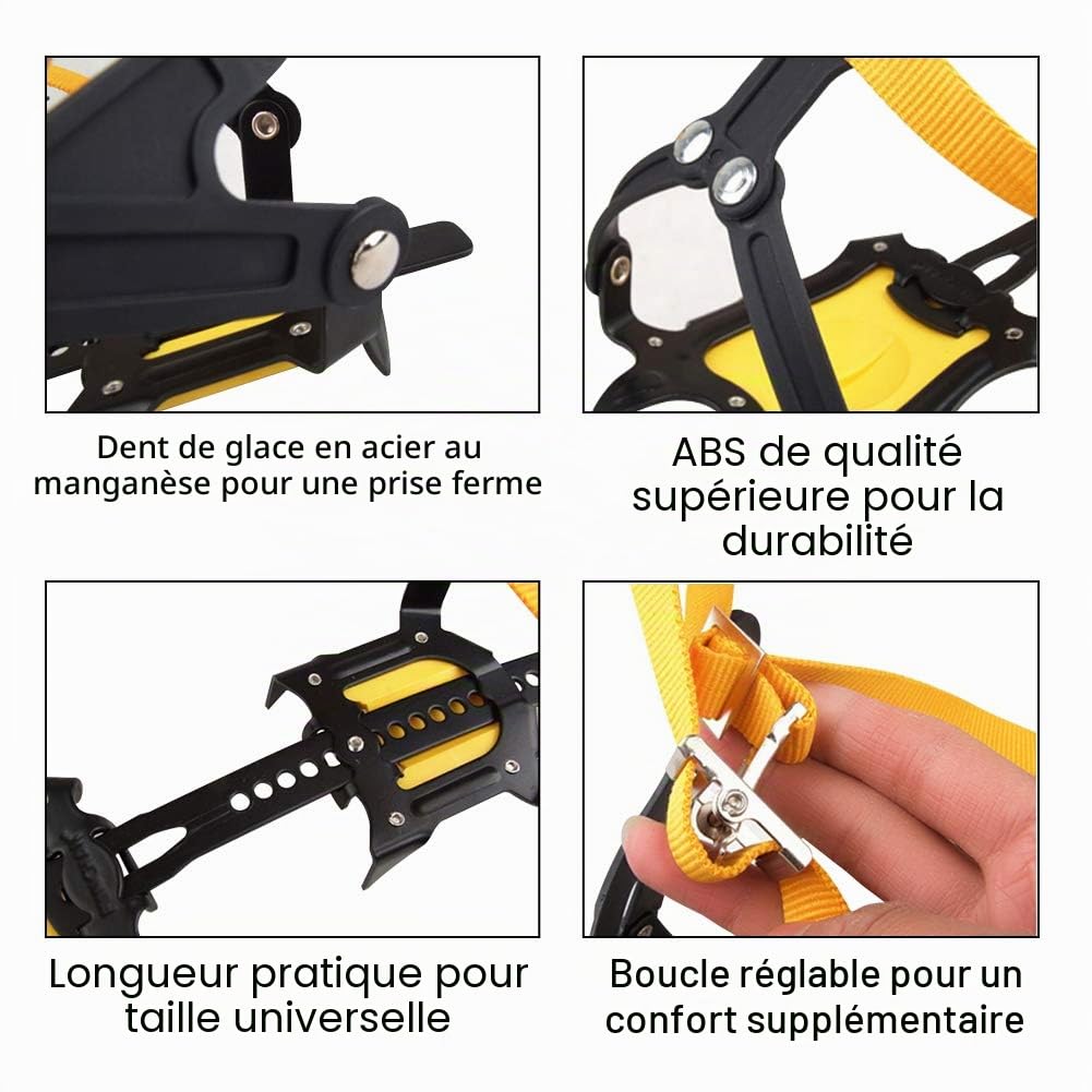 Crampons métalliques, crochets durables pour chaussures d'escalade, antidérapants sur neige ou glace, sports extrêmes, randonnée en montagne, ski, activités hivernales