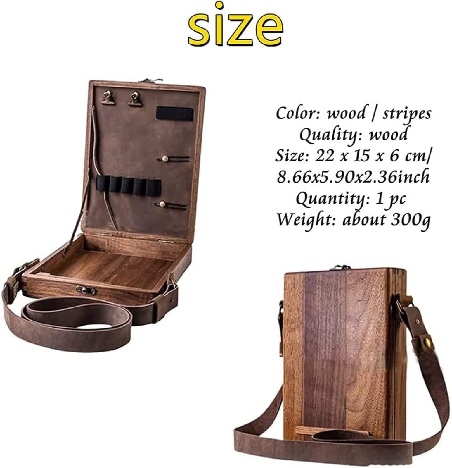 Writers Messenger Boîte en Bois, Boîte À Crayons en Bois, Outil d'artiste en Bois Multifonction Et Boîte de Rangement pour Pinceaux pour Tous Ceux Qui Aiment Écrire,Vert