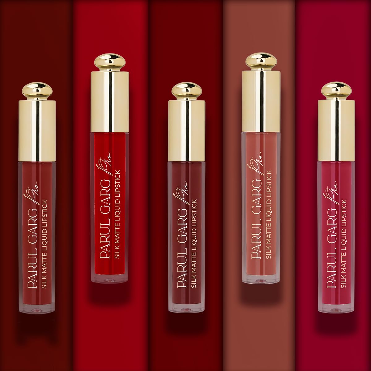 Parul Garg Beauty MUA’s Favourite Pack of 5 | Long Lasting Smudge Proof Silk Matte Liquid Lipstick Set | Bridal Lipstick for MUA Kit | Lightweight Vegan Liquid Lipstick (Bridal Must Have, 3 ml each)-picture-10