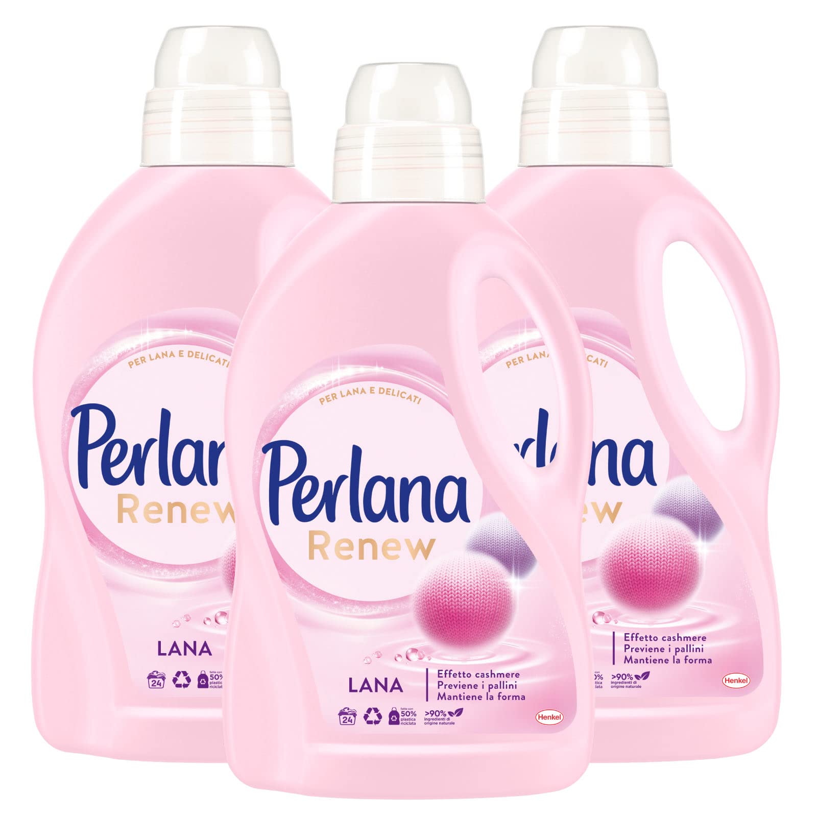Perlana Renew Lot de 3 flacons de 1,44L en laine et soin délicat des fibres