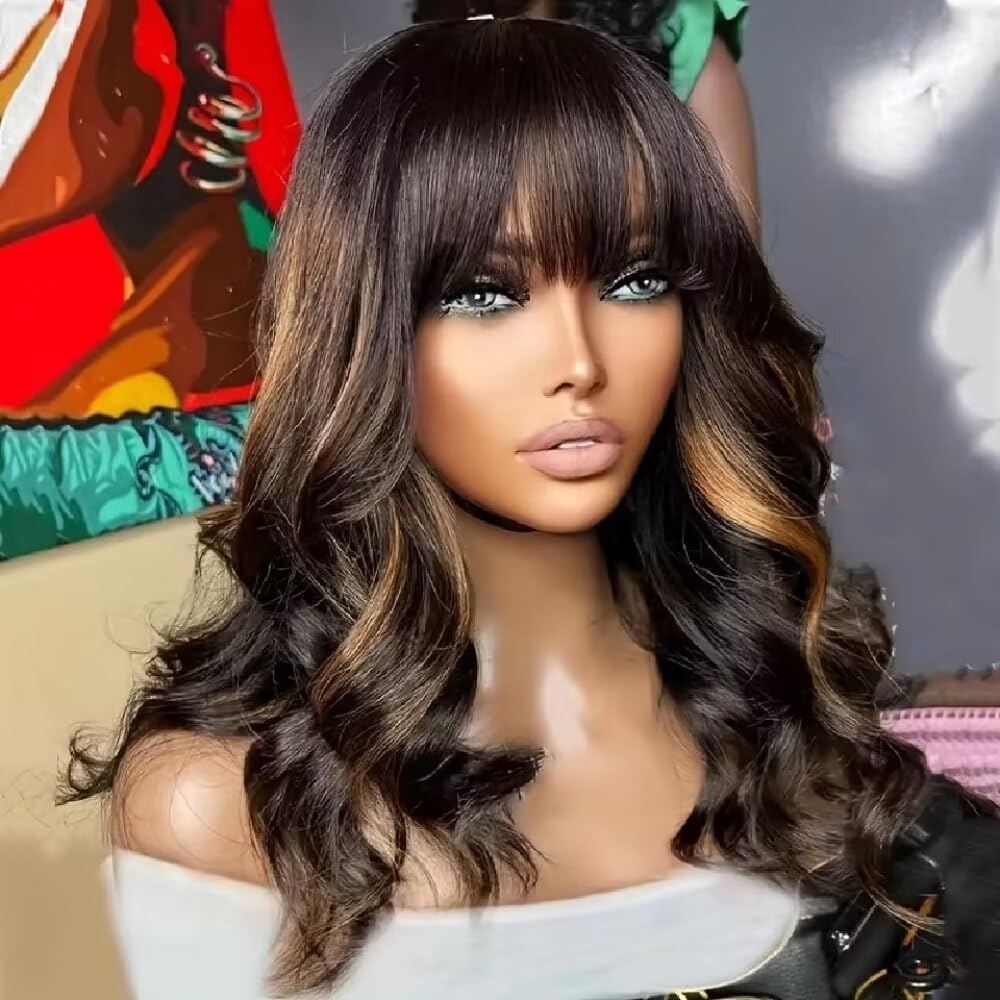 Long Body Loose Wave Shine Highlight Colored Honey Strawberry Blonde Chocolate Brown #4/27 Wig Transparent HD 13x4 Glueless Lace Front 100% Human Hair Wig 180% Density Ready To Go Brazilian