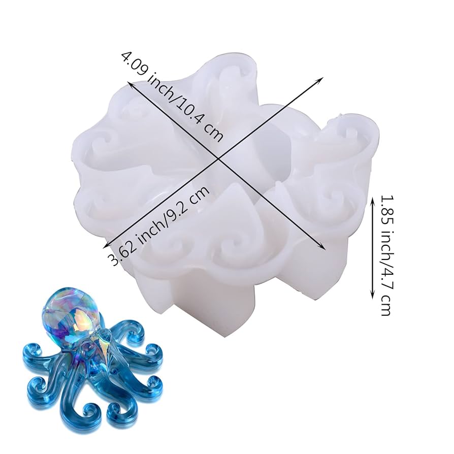 Amazon.co.jp: 2 タコ飾り型 | 透明なタコの形の型 - エポキシ