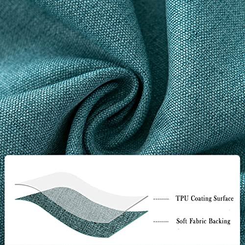 Image of Jeloris Round Waterproof Tablecloth Spill-Proof and Stain Resistant Table Cloth Wrinkle Free Washable Decorative Fabric Table Cover for Kitchen, Dining, Parties, Buffet, Wedding(55 inch, Teal)