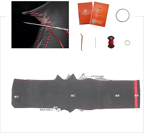 Miniatura 3 de MEWANT Fundas para volante de coche para BMW (M Sport) F22 F23 F30 F34 F32 F33 F36 F10 F07 F12 F13 F06 F39 F25 F26 F15 F16 cosido a mano