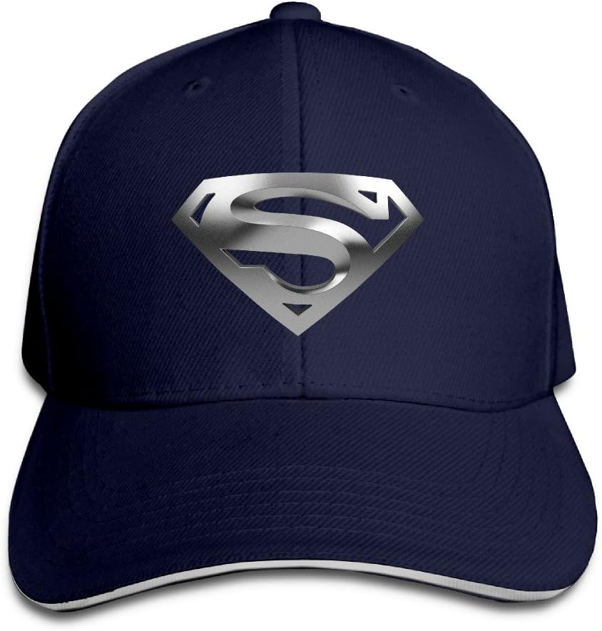 Superman Logo Sandwich Cap Snapback Hat Cool Navy Apparel