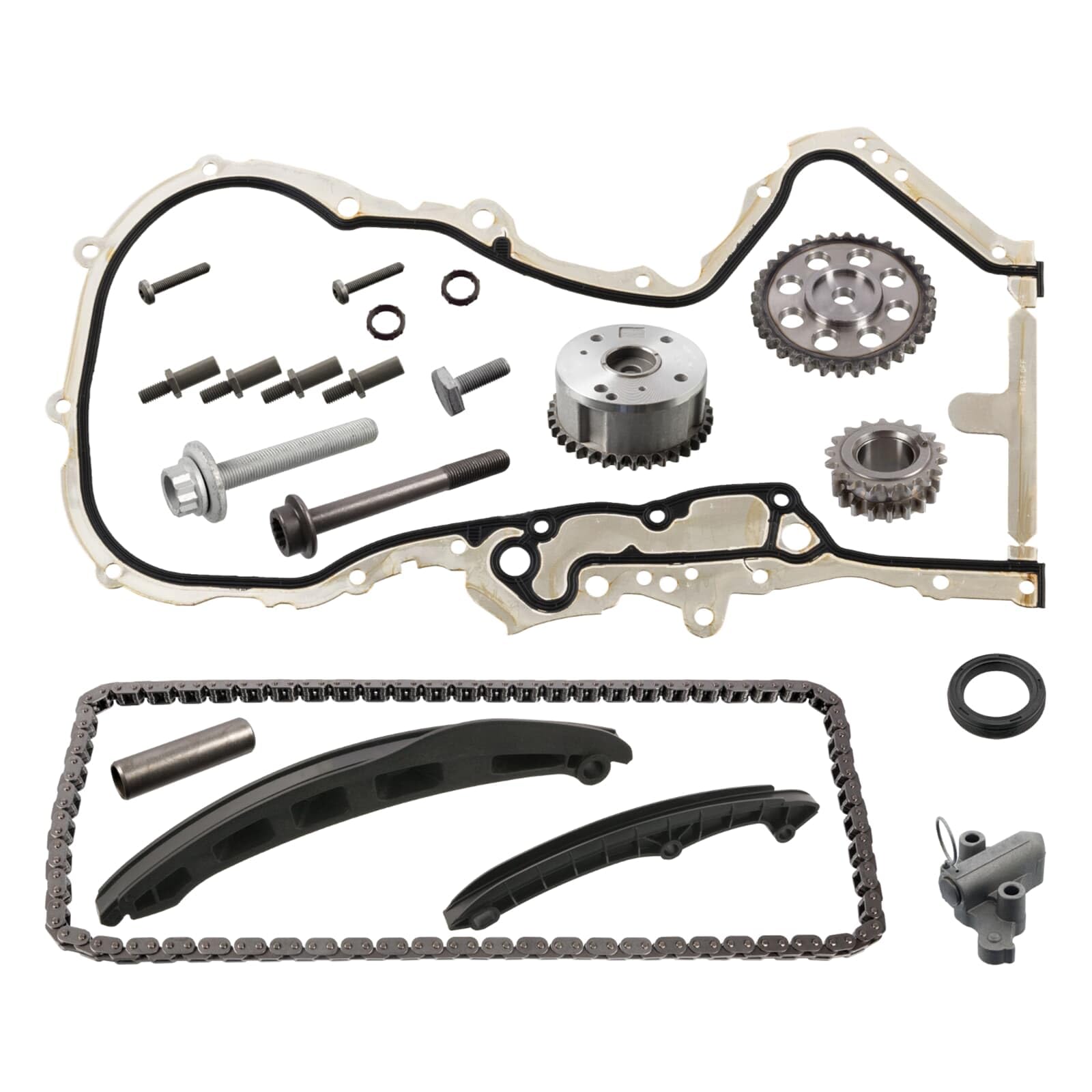 febi bilstein 107994 kit catena distribuzione per albero a camme, con guide di scorrimento e tendicatena, 1 unità | Compatibile con: AUDI A3, A3 Sportback, SEAT ALTEA, ALTEA XL, CORDOBA, IBIZA III, IBIZA IV, IBIZA IV SC, IBIZA IV ST, LEON