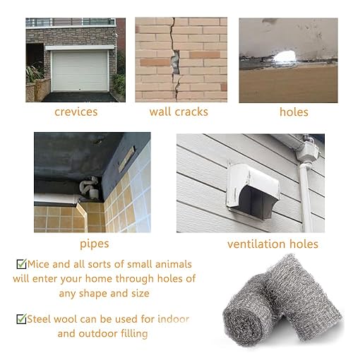 Miniatura 5 de Kit de rollo de lana de acero a granel, alambre grueso, embalaje al por mayor, bloqueador de huecos, mantiene a los ratones lejos