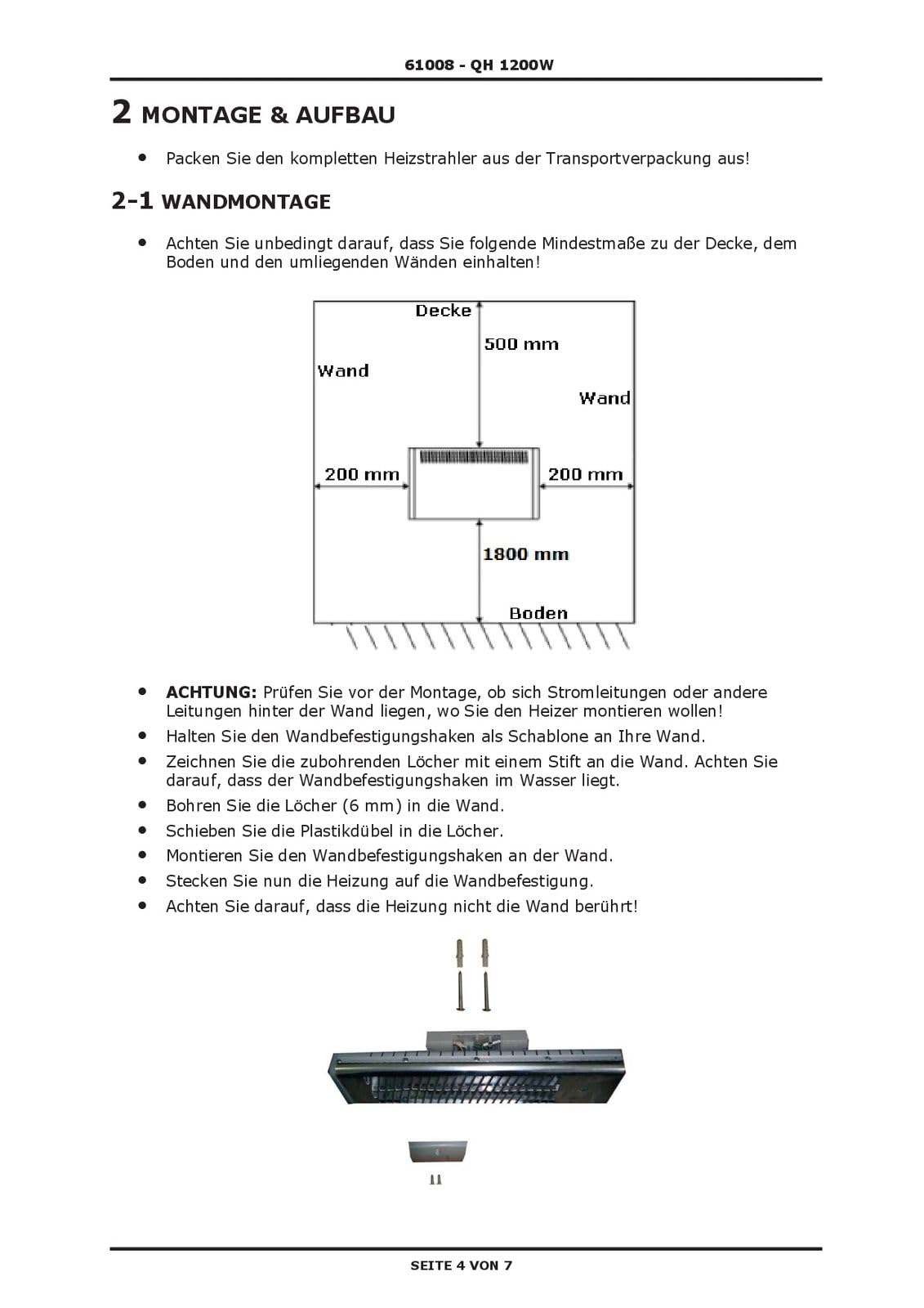 DEMA Wickeltisch Heizstrahler 1200 W – Wärmestrahler, Quarz-Heizer, Elektroheizer, Heizung, Babyzimmer & Kinderzimmer, sicher & effizient, ideal für Wickeltisch, Wärme & Komfort