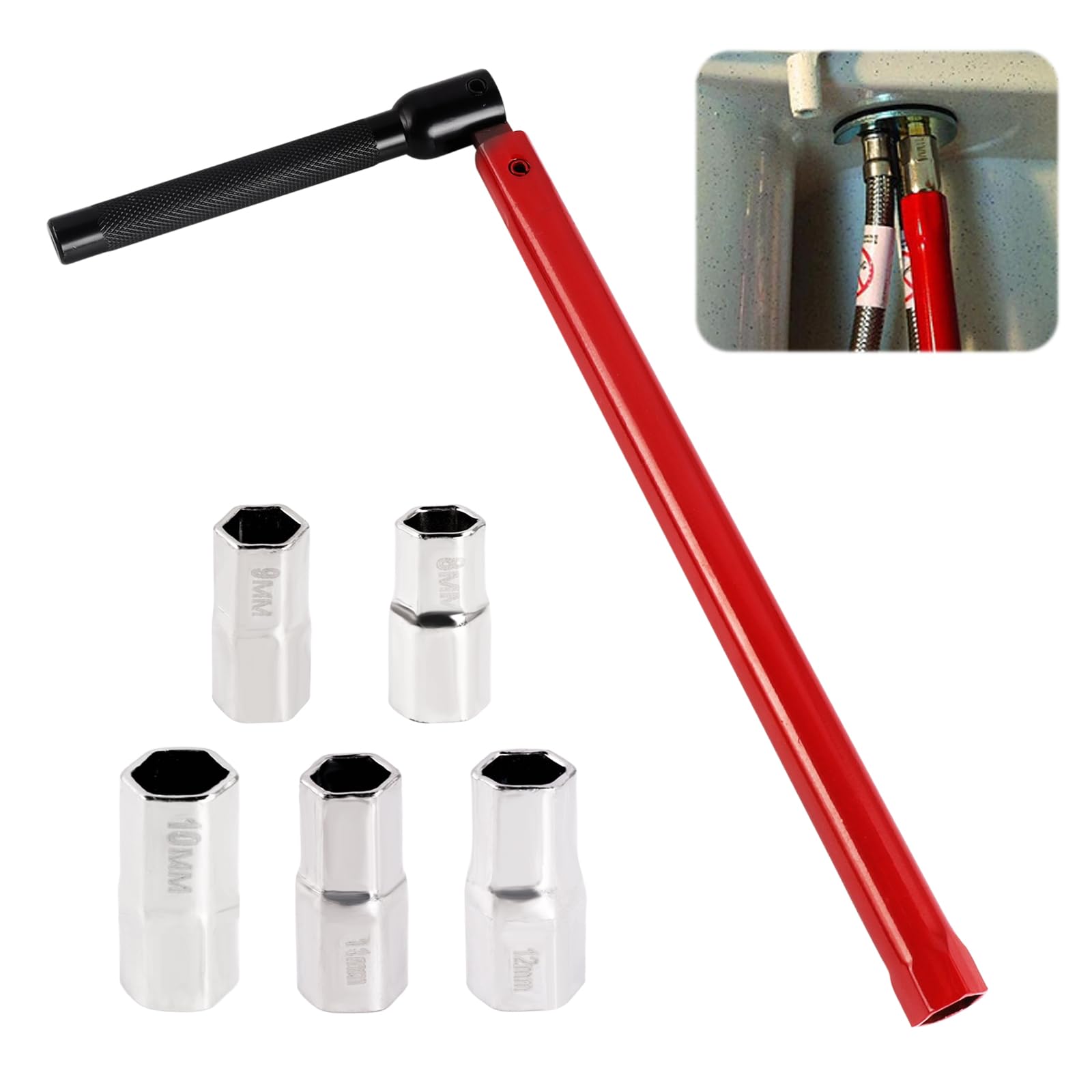 Wrench for Sink Faucets Installation Tool Taps 8-12 mm Wrench Nut for Plumbing Installations Sink