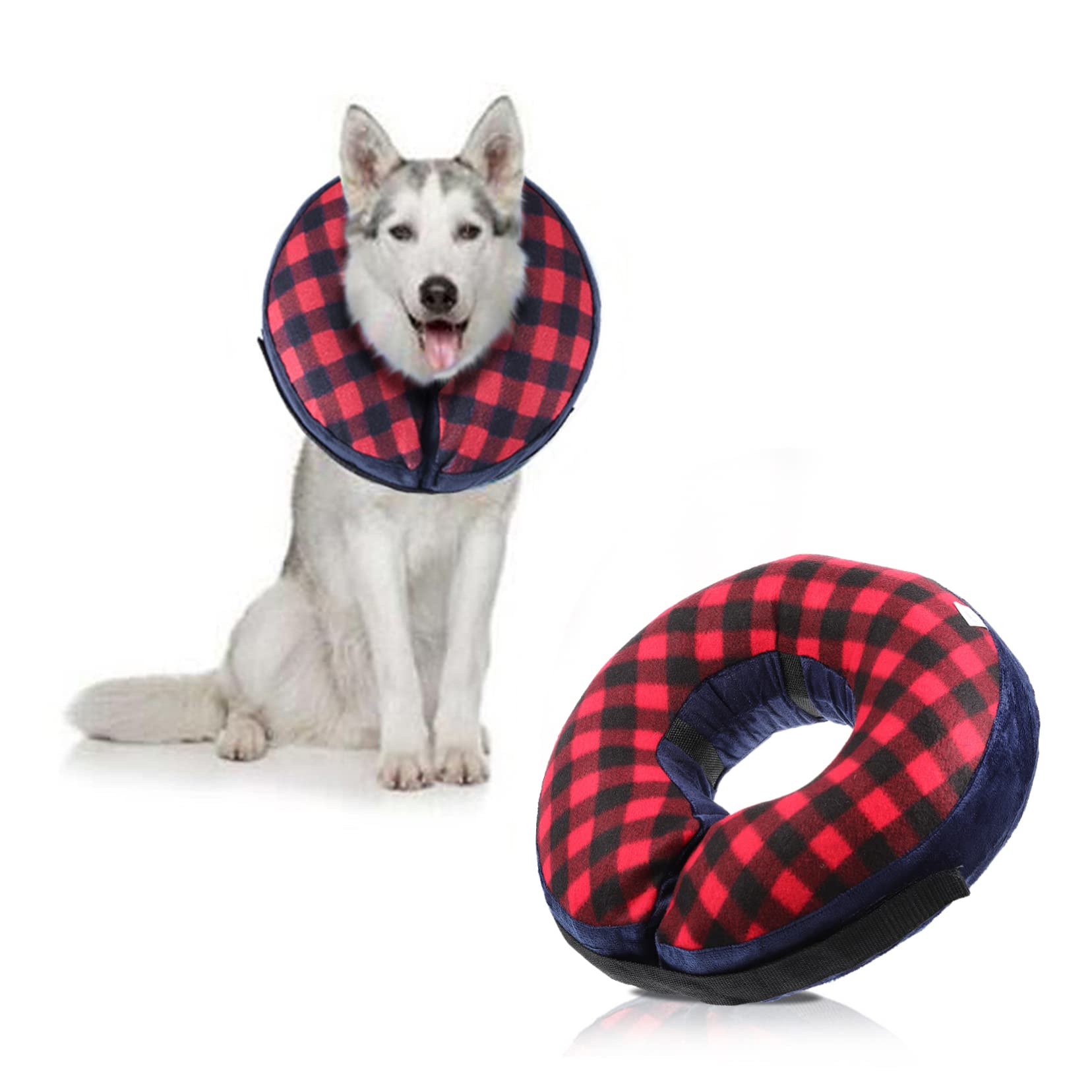 Mipcase 3pezzi Collare Inflabile Per Canino Collare Protettivo Per Cani e Gatti Design Forma Di Donut e Lavabile Comfort Ottimale Per Post-operatoria e Degli Animali Domestici