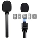 Magnetic Wireless Mic Holder for DJI Mic Mini, Mic Stand for DJI Mic1/2, Portable Handheld Microphone Interview Stand for Rode Wireless Micro/GO 2/ME/Pro (Magnetic Handheld with 1 Pop Filter)