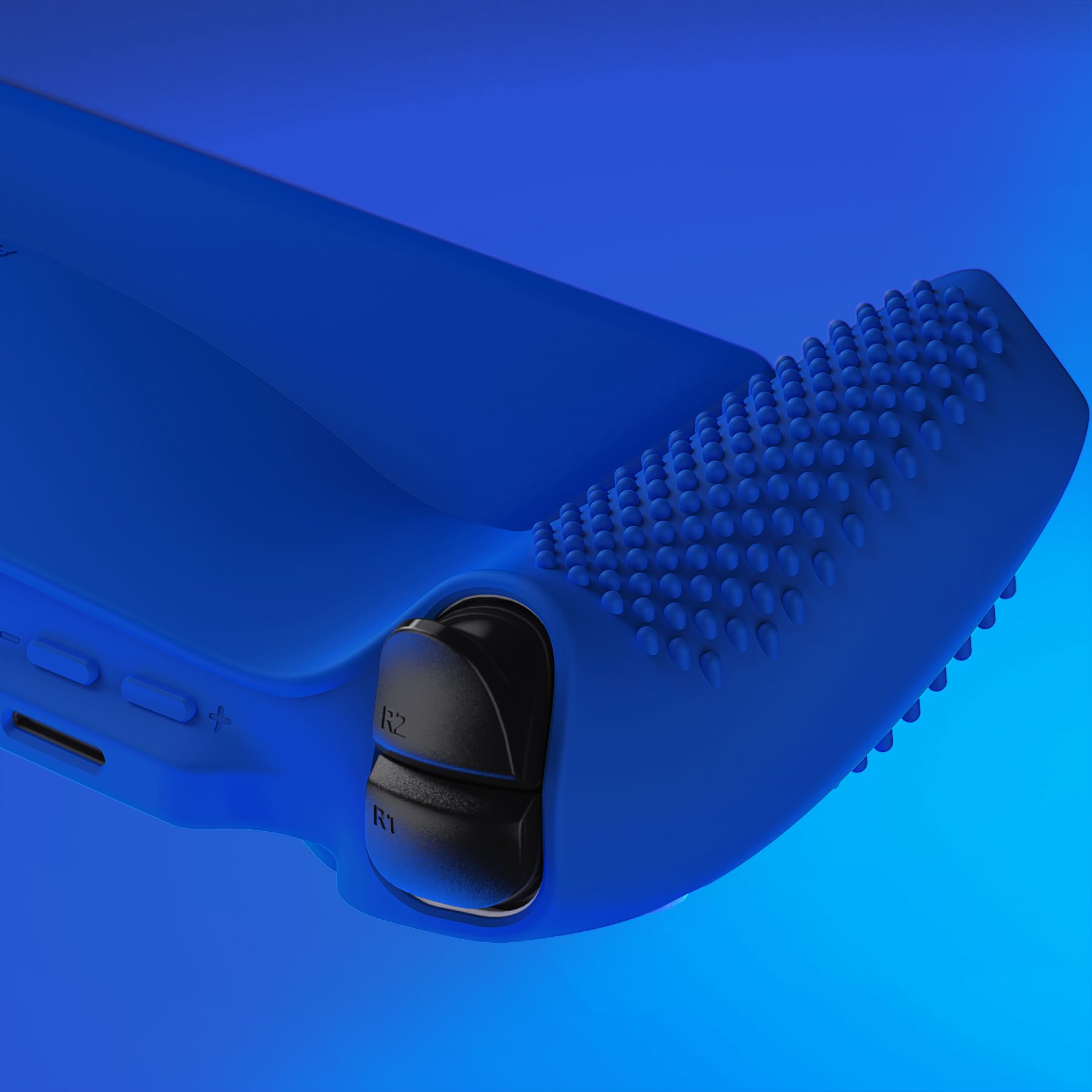 PlayVital Cover Silicone per PS Portal Remote Player,Custodia Protettiva Skin Grip Antiscivolo Copri Levette Analogiche per PS Portal-3D Borchiate-Blu