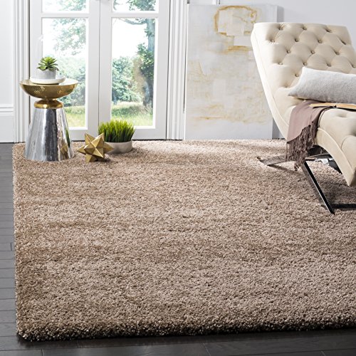 SAFAVIEH Zottelig Teppich für Wohnzimmer, Esszimmer, Schlafzimmer - Milan Shag Collection, Hoher Flor, Dunkles Beig, 183 X 274 cm SAFAVIEH Zottelig Teppich für Wohnzimmer, Esszimmer, Schlafzimmer - Milan Shag Collection, Hoher Flor, Dunkles Beig, 183 X 274 cm