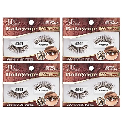 Ardell Balayage Wispies False Eyelashes - Chestnut, Ultra Thin Ba...