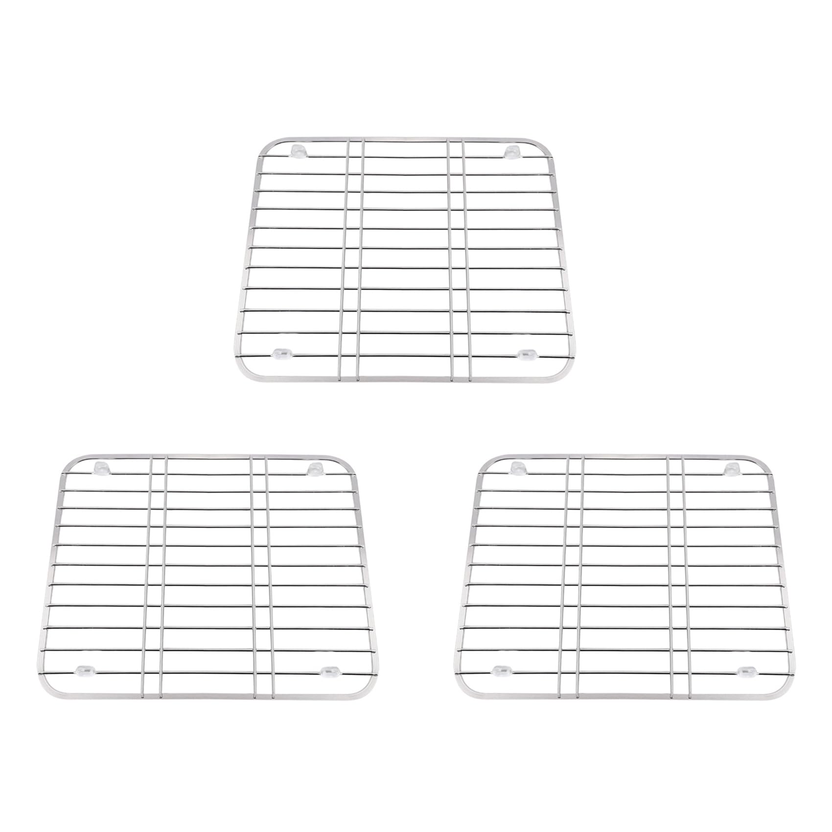 Hndhbfgrt 3X Stainless Steel Sink Drainer Rack Multifunctional Fruit Vegetable Dish Drying Rack Kitchen Sink Protector Grid