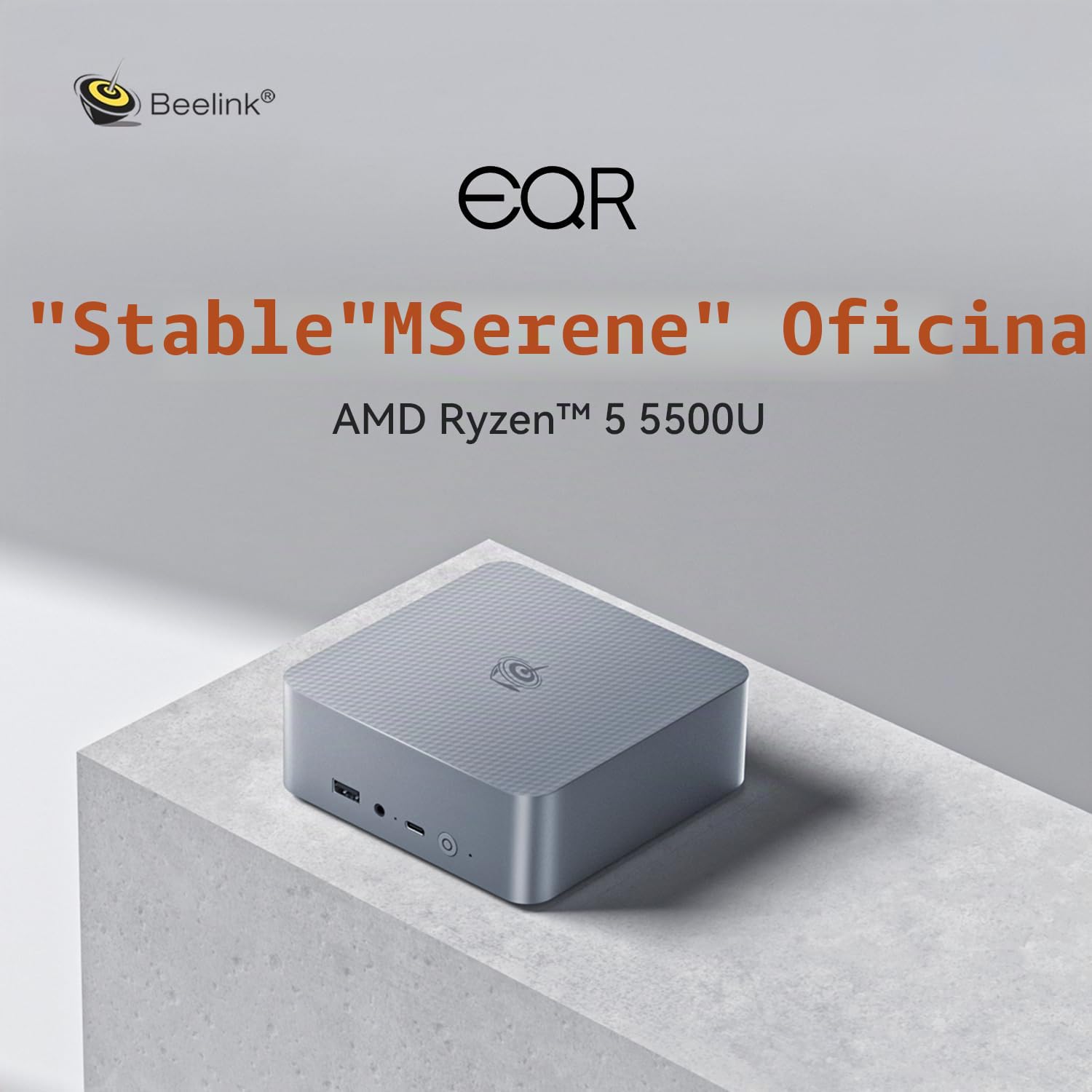 Beelink EQR5 Mini PC, AMD Ryzen 5 5500U (6C/12T, hasta 4.0 GHz), Mini PC de Escritorio con 16 GB de RAM DDR4, SSD NVMe M.2 2280 de 500 GB, Doble Puerto Ethernet LAN/WiFi6/4K para Uso Profesional | (6C/12T, hasta 4.0 GHz), Mini PC de Escritorio con 16 GB d