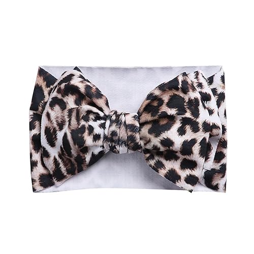 Miniatura 8 de BBTDIN Guepardo turbante diadema lazo bebé niñas leopardo banda para el pelo lazo bebé guepardo diadema Bowknot BTB04 (rosa)