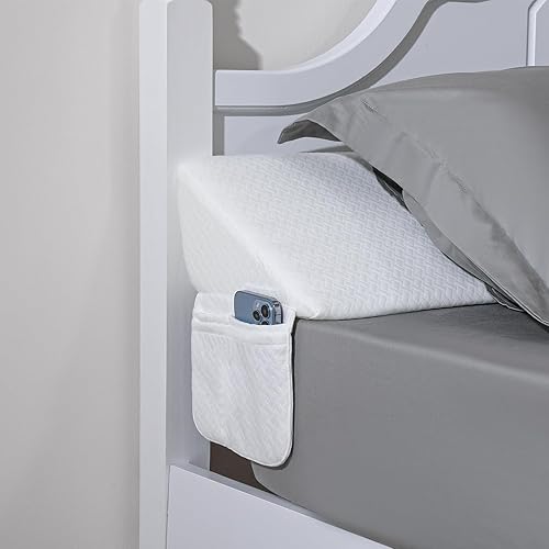 Forias Almohada de cuña para cama, relleno de espacio de cama (0-7 pulgadas), tamaño individual entre colchón y cabecero, almohada triangular entre