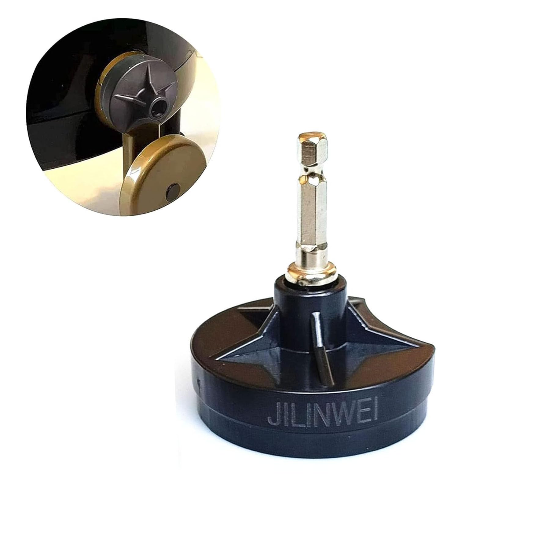 JILINWEI Addi Knitting Machine Adapter Hex Bit Power Driver Attachment for Drill Quick Knit Power Adapter Crank Handle Adapter for Addi Express (22 Needles)/King Size (46 Needles) Black