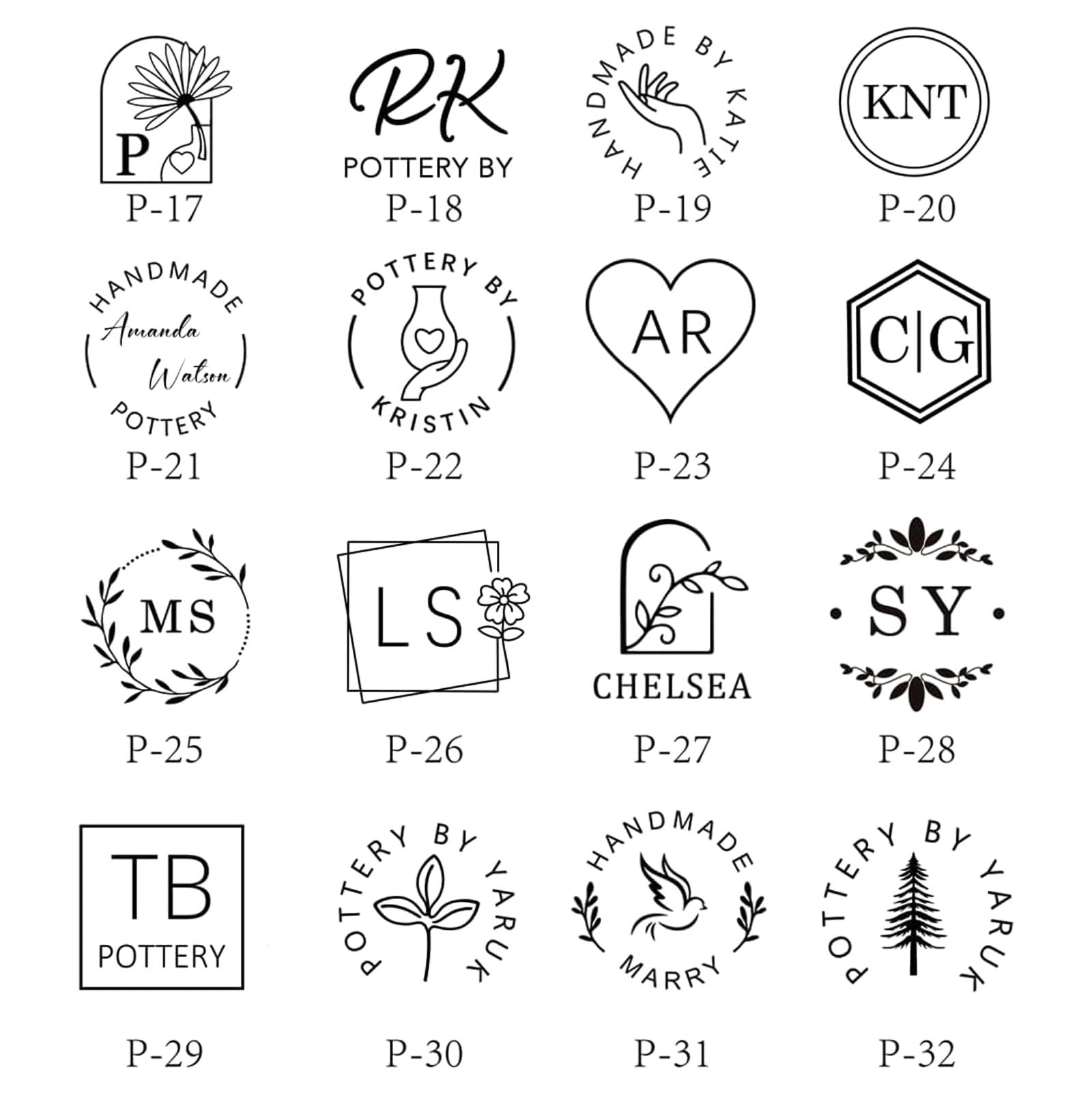 esmen Personalisierte Stempel, Keramikstempel, individuelle Töpferstempel mit Text oder Initialen, Keramik-Signaturstempel für Ton Seifenstempel