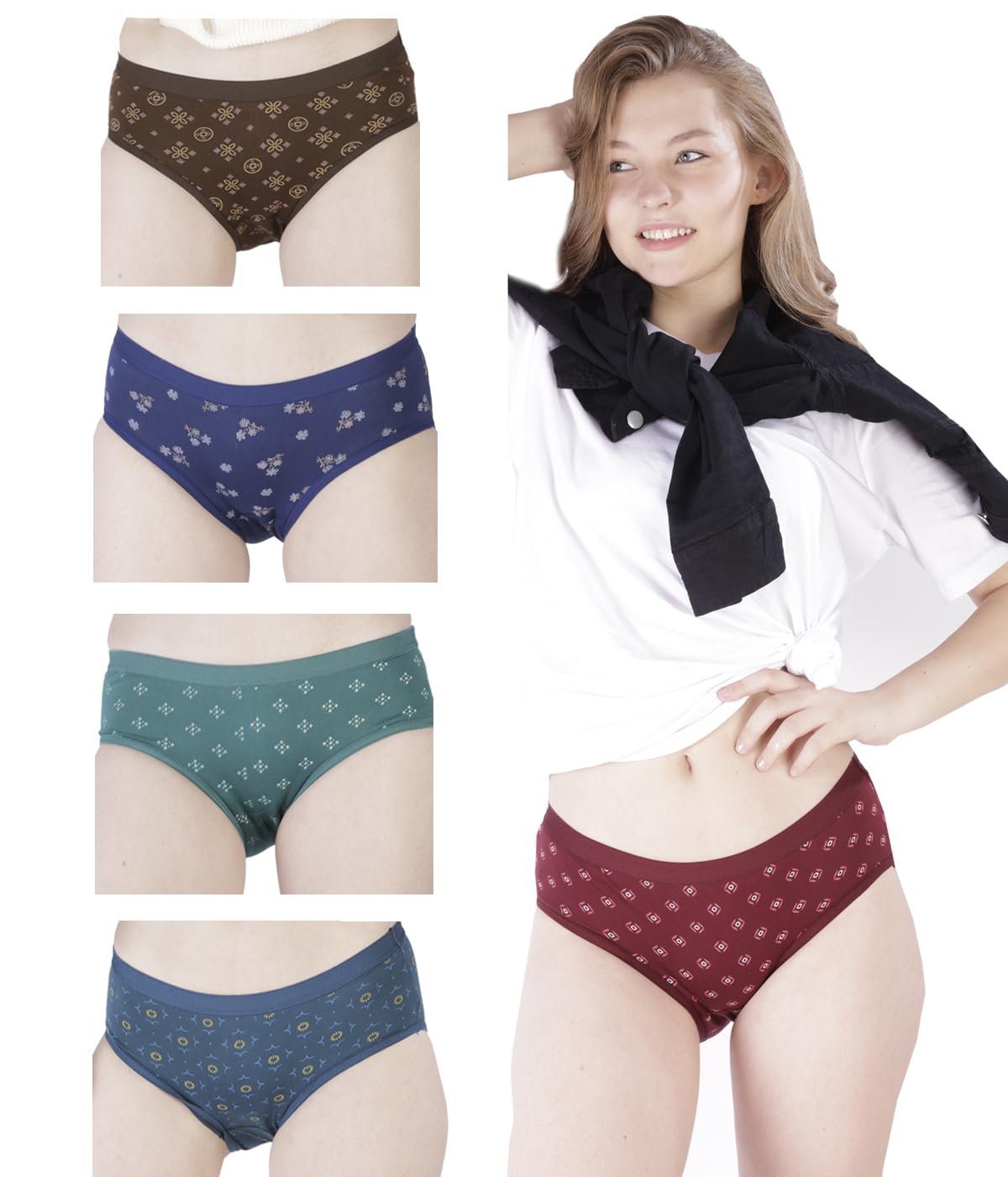 Fantasy Women's Briefs | Full Coverage,100% Cotton, | Outer Elastic Waistband | Ideal for Everyday Wear | Multicolour-image-29