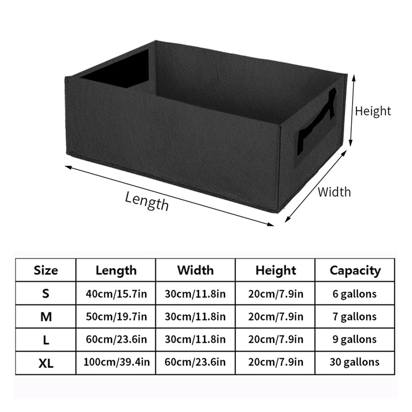Borsa for piante in feltro Contenitore for vaso da fiori for coltivazione giardino(Green,31Gallons100x60x20cm)