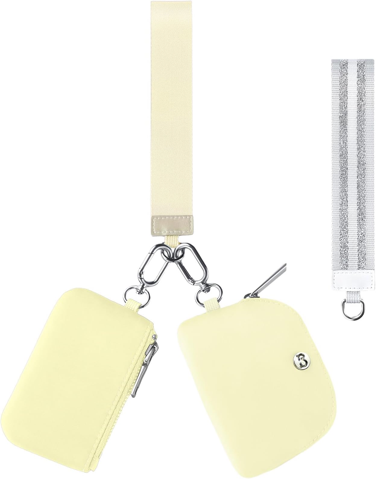 Mini Zip Around Dual Pouch Wristlet With 2 Straps Wristlet Keychain Wallet for Women Coin Purse Small Cute for Teen Girl