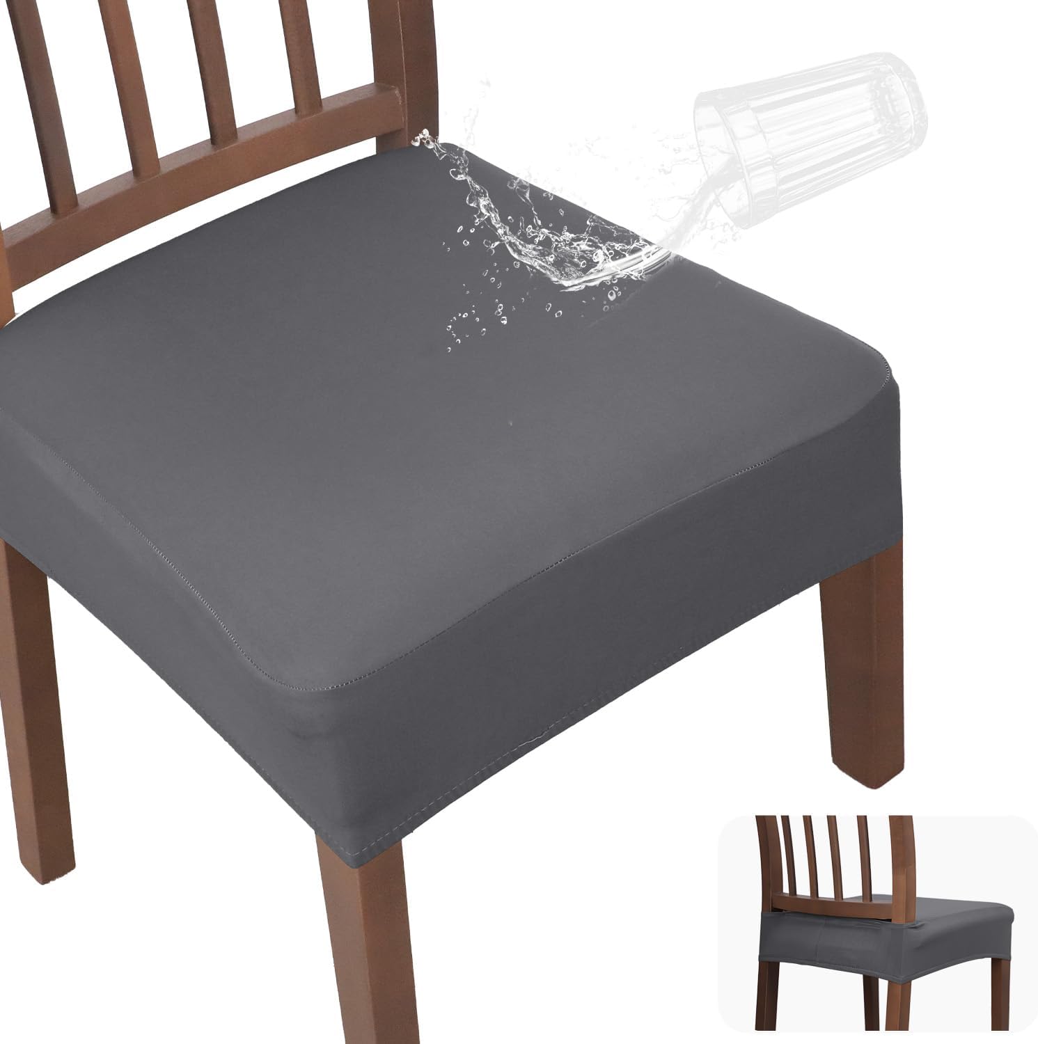 JQinHome Chair Slipcover Waterproof Dining Chair Seat Covers
