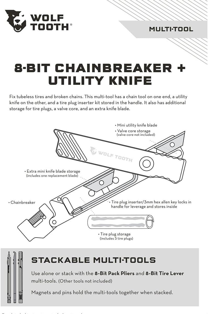 Wolf Tooth 8-Bit Chainbreaker + Utility Knife Multi-Tool