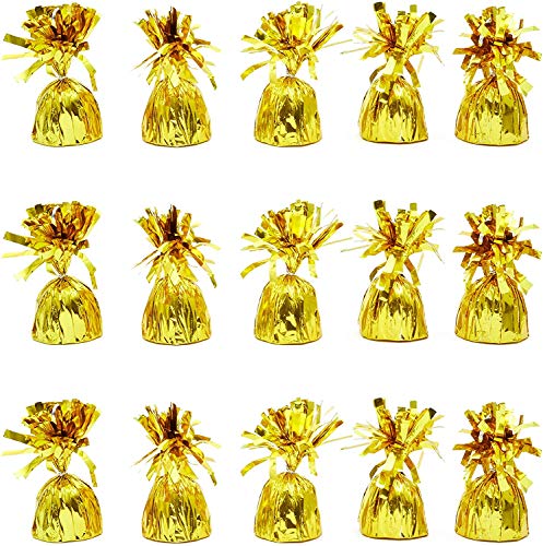 Gold Balloon Weights, Metallic Party Decorations (15 Pack)