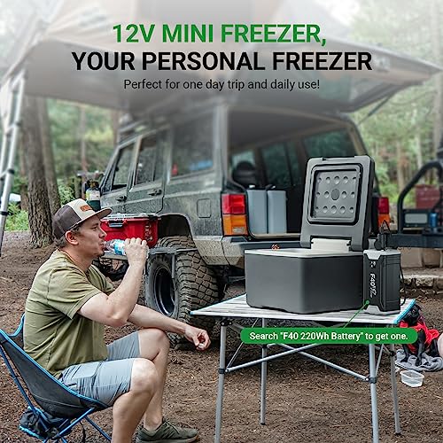 F40C4Tmp 12 Volt Refrigerator 10 Quart(9L) Portable Mini Freezer(-4℉~68℉) With App Control Car Compressor Fridge 12V/24V Dc, 110-220V Ac For Camping, Road Trip, Travel, Boat, Skincare, Outdoor, Home #TOP7