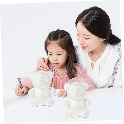 Miniatura 4 de NOLITOY 6 Pcs 1 Rose Bear Moldable Foam Bear Shape Craft Foam Artifical Roses Plastic Animals Flower Gifts Bouquet Supplies Adorable DIY Molds Bear