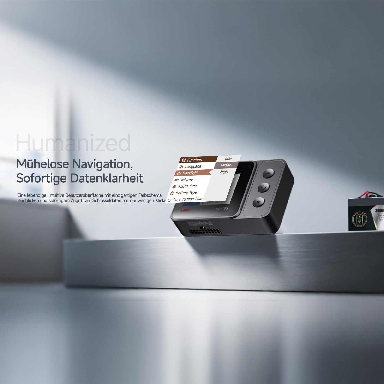 ISDT BG-18S Intelligenter Akku-Tester & Balancer, 12-18S LiFe/LiPo/LiHv/ULiHv, DC 10-90V Arbeitsspannung, Messgenauigkeit 0,005V, Zellbereich 1,5V-5V