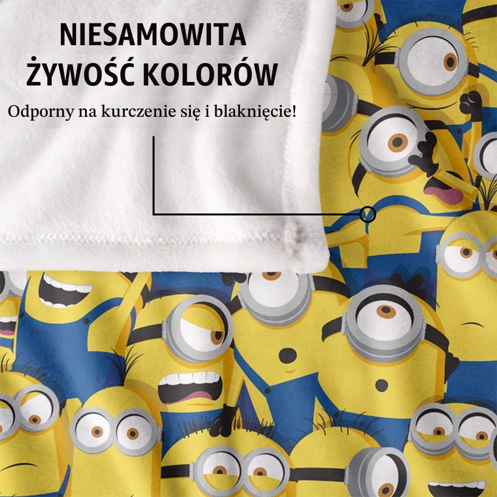 Minionki Koc Minion Group Silky Touch Super miękki koc narzuta, 152 x 127 cm