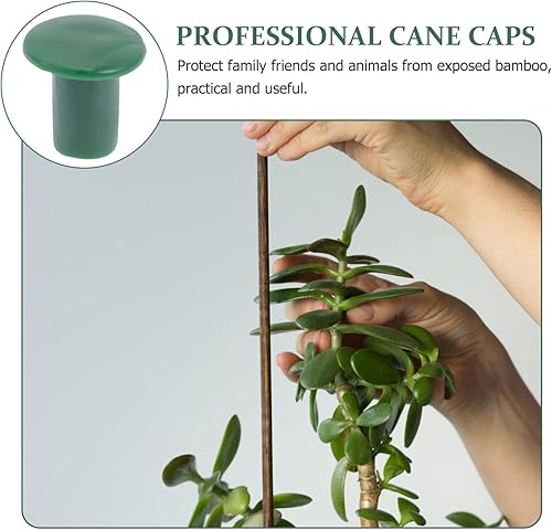 Miniatura 6 de Happyyami 72 tapas de bastón de seguridad para jardín, de plástico, con forma de hongo y varillas de refuerzo, tubo roscado en estacas para bastones