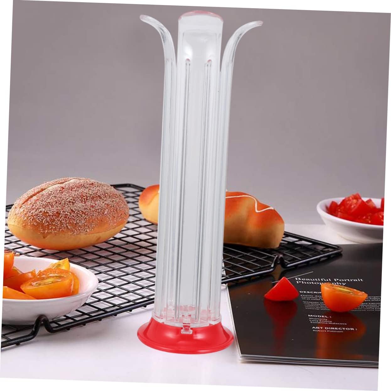 Amosfun Adjustable Fruit Cutter Slicer 2 Pcs PP Ps Even Cutting