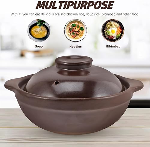 Miniatura 7 de Utensilios de cocina Cerote Herramientas japonesas Ollas de estofado con tapas Olla de cerámica Cazuela de cerámica Olla de arcilla Olla de sopa