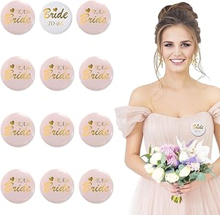 12 Stück JGA Braut Button Set Team Bride Anstecker JGA Buttons Junggesellenabschied Frauen Accessoires für Junggesellenabschied Party Hochzeit Zubehör