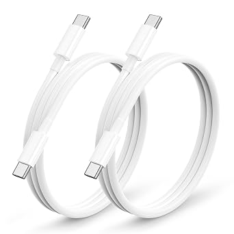 3FT USB C to USB C Cable, 2 Pack USB Type C Charger Cable 60W Fast Charging 3 Foot USBC to USBC Cord for iPhone 17 16 15 Pro Max, Samsung Galaxy S25 S24, Moto LG, Google Pixel, iPad Air 4 White