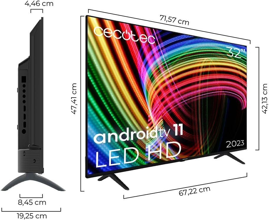 Cecotec TV LED 32 Smart TV A3 Series ALH30032. LED Full HD, Android TV 11, Assistente vocale Google e Chromecast, Dolby Vision, Modello 2024 Cecotec TV LED 32 Smart TV A3 Series ALH30032. LED Full HD, Android TV 11, Assistente vocale Google e Chromecast, Dolby Vision, Modello 2024