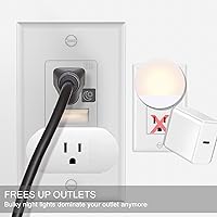 Vista 5 de 2 Pack SOZULAMP LED Night Light Outlet,Nightlight Electrical Outlets,Tamper Resistant(TR) Receptacle,125 V,15 Amp,2 Pole,3 Wire,White