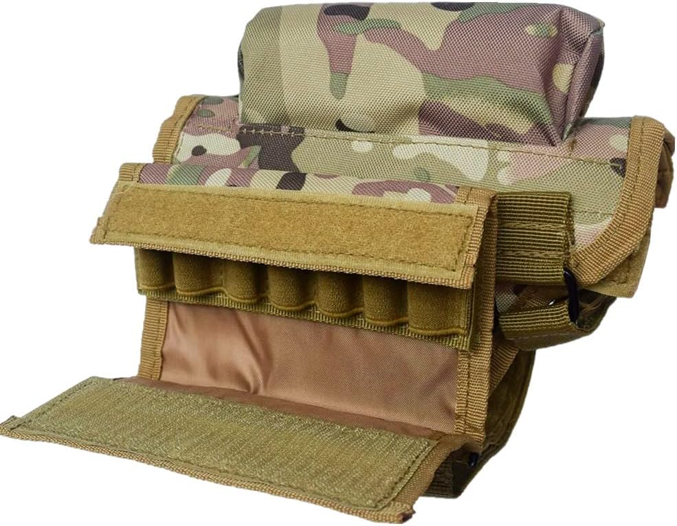 Rifle Buttstock, Rifle Stock Buttstock Pack Adjustable Tactical Cheek Pad Ammo Pouch with 7 Shells Holder for Hunting Shooting : Sports & Outdoors