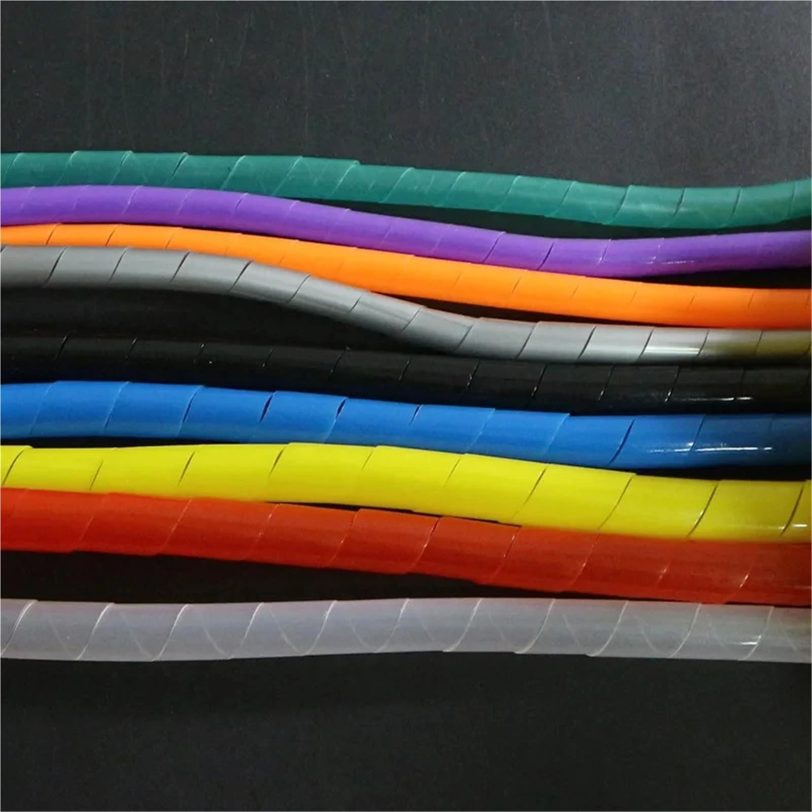 Enrollador de Cable Espiral Flexible Brida de Cables, Tubo bobinado Alambre, Bandas Envoltura en Espiral, Organizador, Funda, arnés, Manguera(Black Color,20mm,10Meter)